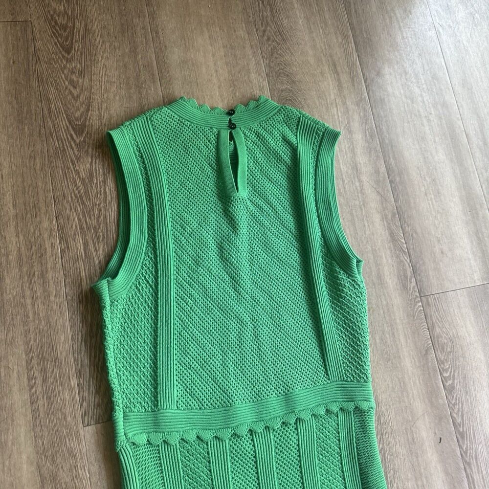 THE KOOPLES Scalloped Rib Knit Maxi Dress Sz M Emerald Green Romantic MSRP $415 - Picture 11 of 15